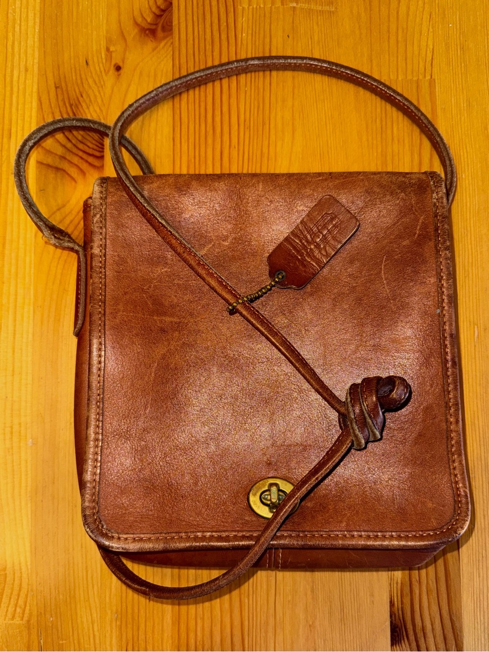 🤎RARE VINTAGE Coach British Tan Leather Companion Crossbody Bag USA Made🤎 - Picture 2 of 6